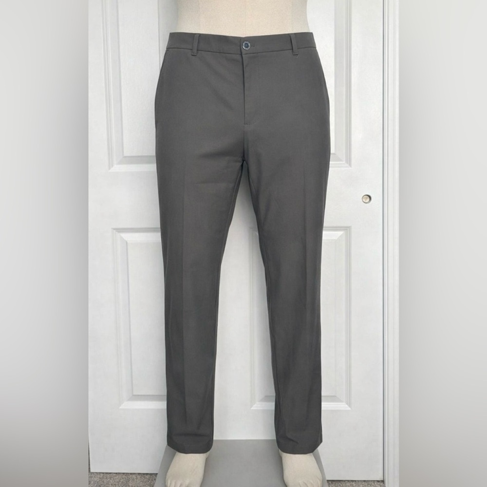 NWT Hickey Freeman Men's Commuter Performance Slim Fit Pant Gray 34 X 32